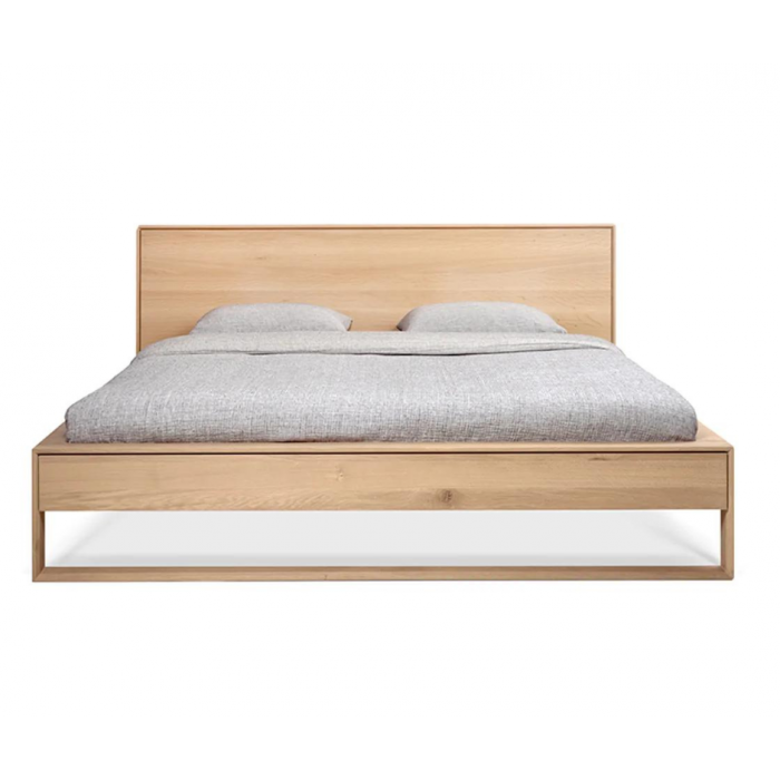 Ethnicraft Oak Nordic II Bed – Includes bed slats-Solid Oak - Nordic Bed